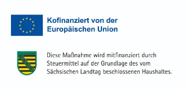 Fördermittelhinweis: Logos der Europäischen Union und des Freistaates Sachsen